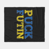 PUCK FUTIN I Stand mit der Ukraine Fleecedecke (Vorderseite (Horizontal))