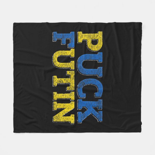 PUCK FUTIN I Stand mit der Ukraine Fleecedecke (Vorderseite (Horizontal))