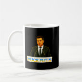 Puck Futin ich Stand mit der Ukraine Flag Volodymy Kaffeetasse (Links)