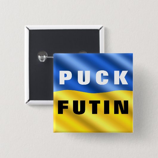 Puck Futin Support Ukraine Button ukrainische Flag (Vorne & Hinten)