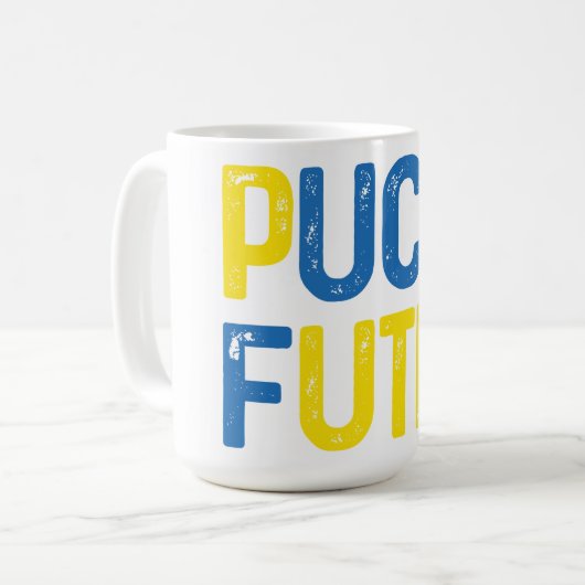 Puck Futin Unterstützung Ukraine Kaffeetasse (Vorderseite Links)
