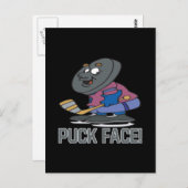 Puck Head Postkarte (Vorne/Hinten)