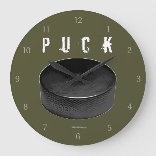 PUCK (Hockey) Große Wanduhr (Vorderseite)