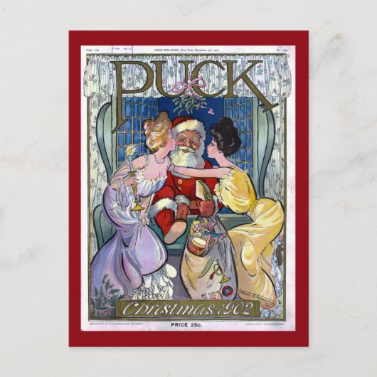 Puck Magazine Cover Christmas 1902 Feiertagspostkarte (Vorderseite)