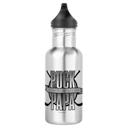 Puck Papa (Hockey-Vater) Trinkflasche (Rechts)