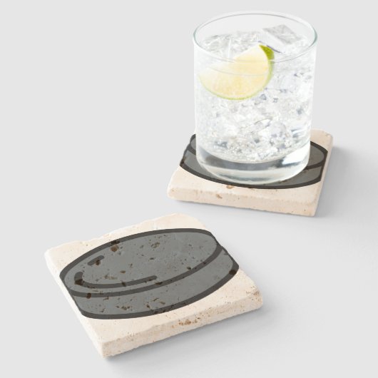 Puck Steinuntersetzer (Seitenansicht)