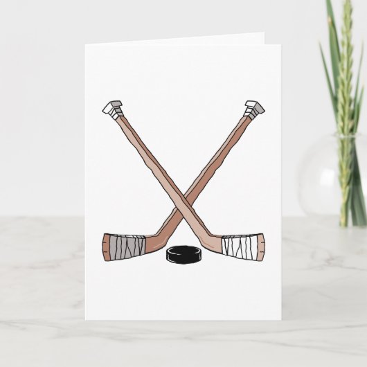 Puck- und Hockeysticks Karte (Vorderseite)