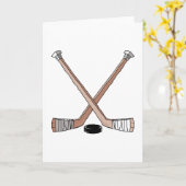 Puck- und Hockeysticks Karte (Gelbe Blume)