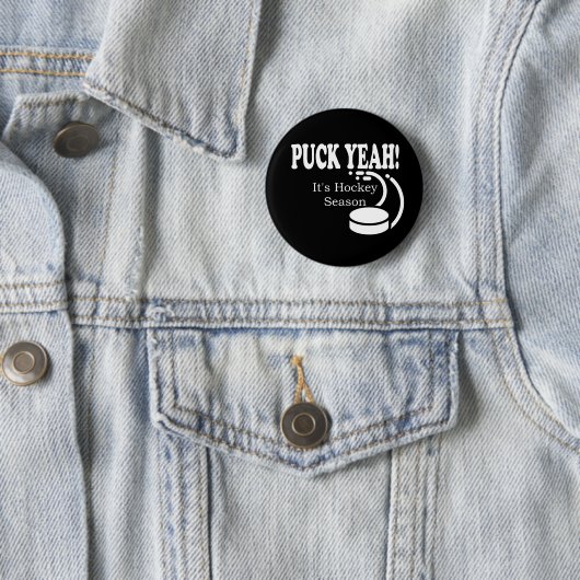 Puck Yeah Es ist Hockeysaison Button (Beispiel)