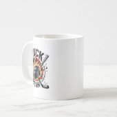 Puck Yeah Lustiger Hockey-Vater Mutter Eishockeysp Kaffeetasse (Vorderseite Links)