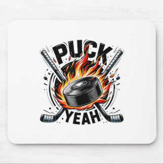 Puck Yeah Lustiger Hockey-Vater Mutter Eishockeysp Mousepad