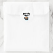 Puck You (Hockey) Runder Aufkleber (Tasche)