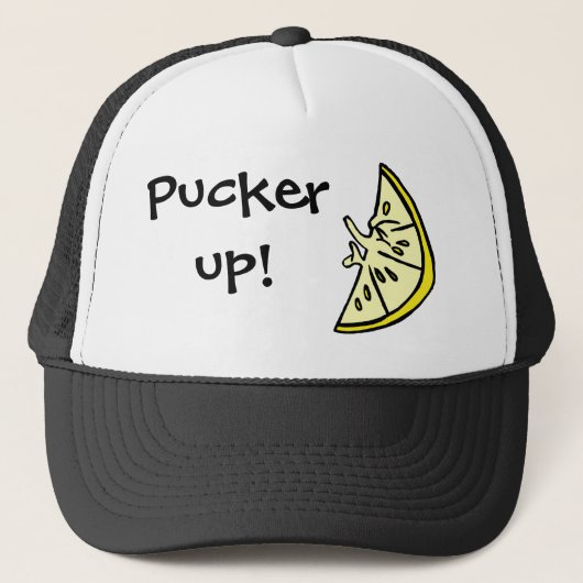 Pucker Lemon Truckerkappe (Vorderseite)