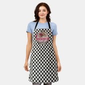 Pucker Up Cowboy Black Checkerboard Western Schürze (Getragen)