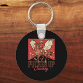 Pucker Up Cowboy Funny Western Valentines Schlüsselanhänger (Vorderseite)