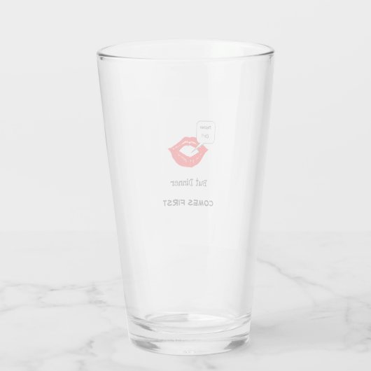 "Pucker Up Dinner First" Shootglas Glas (Rückseite)