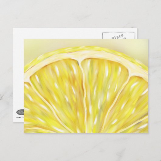 "Pucker Up" Makro-Zitronenscheibe Postkarte (Vorne/Hinten)