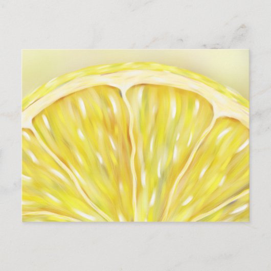 "Pucker Up" Makro-Zitronenscheibe Postkarte (Vorderseite)