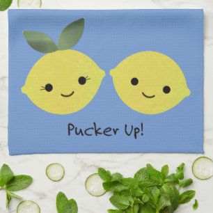 Pucker up Niedlich Kawaii Lemons Geschirrtuch