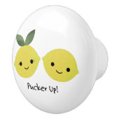 Pucker up Niedlich Kawaii Lemons Keramikknauf (Rechts)