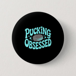 Pucking besessener Hockey-Romantik-Leser Buchliebh Button