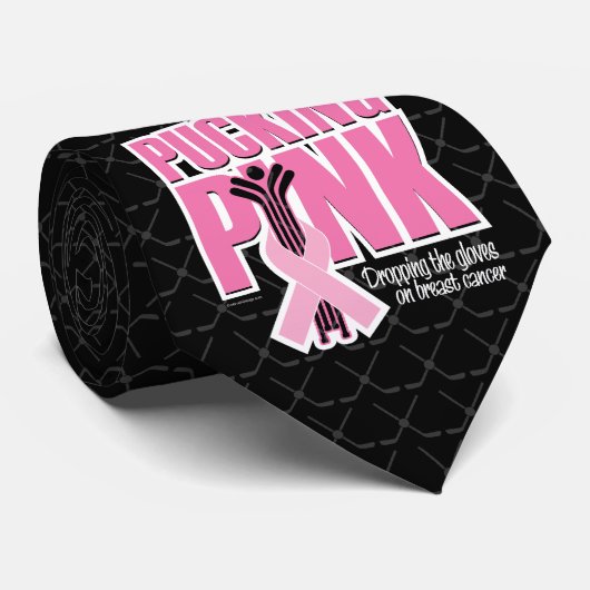Pucking Pink (Hockey) Krawatte (Gerollt)
