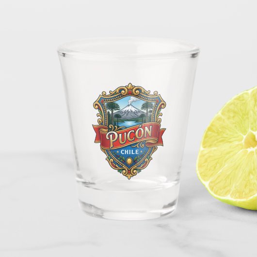 Pucón Chile Schnapsglas (Vorderseite)