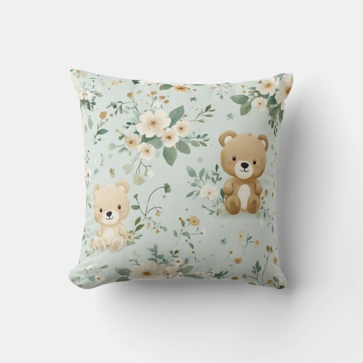 Puddel Bears & Blossoms Kinderkissen Kissen (Vorderseite)