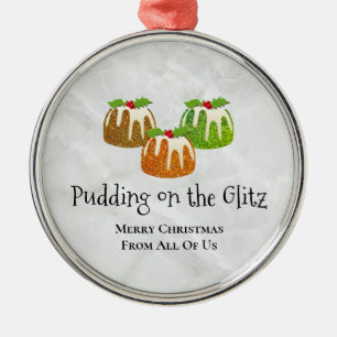 PUDDING AUF GLITZ Neuheit   Weihnachten Ornament Aus Metall