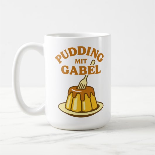 Pudding Mit Gabel Lustiges Design Kaffeetasse (Links)