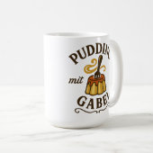 Pudding Mit Gabel Lustiges Design Kaffeetasse (VorderseiteRechts)