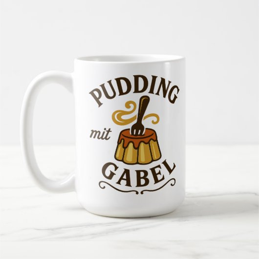 Pudding Mit Gabel Lustiges Design Kaffeetasse (Links)