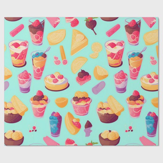 Pudding Mosaic Personalisiertes Muster Geschenkpapier (Flach)