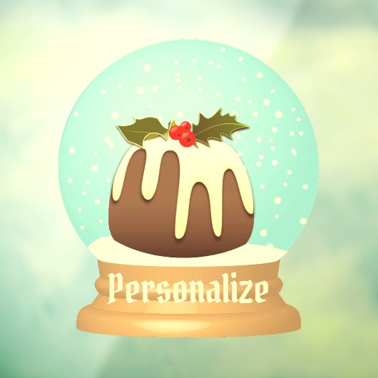 Pudding Schneeglobe Winterkuchen rot grün Fensteraufkleber (Blatt 3)