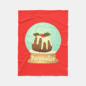 Pudding Schneeglobe Winterkuchen rot grün Fleecedecke (Vorderseite)