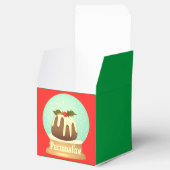 Pudding Schneeglobe Winterkuchen rot grün Geschenkschachtel (Geöffnet)