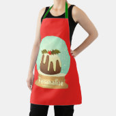 Pudding Schneeglobe Winterkuchen rot grün Schürze (InSitu)