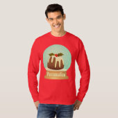 Pudding Schneeglobe Winterkuchen rot grün T-Shirt (Vorne ganz)