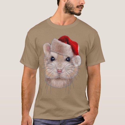 Pudding Zwarf Hamster in Weihnachten Weihnachtsman T-Shirt (Vorderseite)