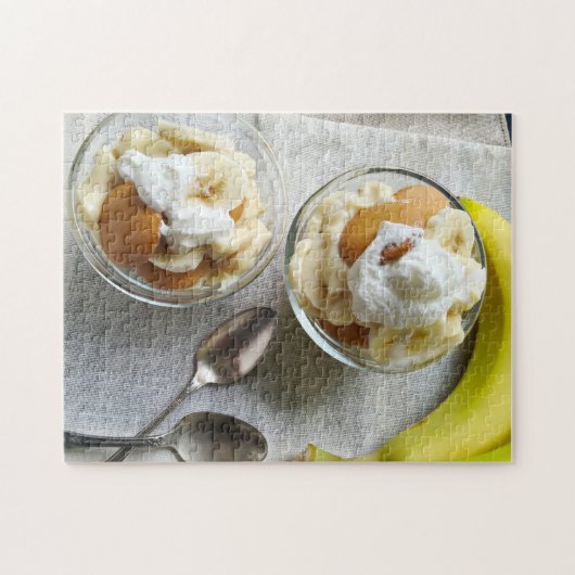 Puddings aus Bananen und Keksen Puzzle (Horizontal)