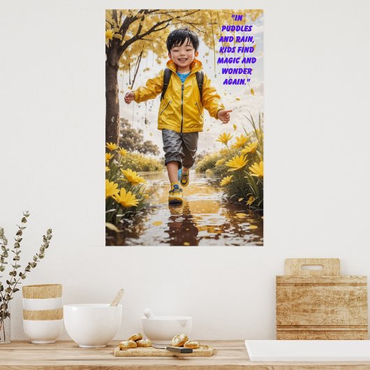 Puddles und Regen Poster (Küche)