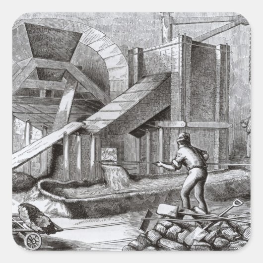 Puddling Eisen Quadratischer Aufkleber (Vorderseite)