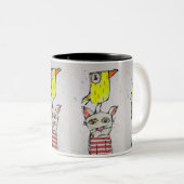 Puddy Cat & Canary 11 oz Mug Zweifarbige Tasse (VorderseiteRechts)