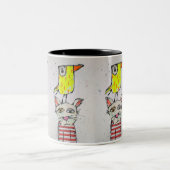 Puddy Cat & Canary 11 oz Mug Zweifarbige Tasse (Mittel)
