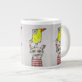 Puddy Cat & Canary Jumbo Tasse (Vorderseite Rechts)
