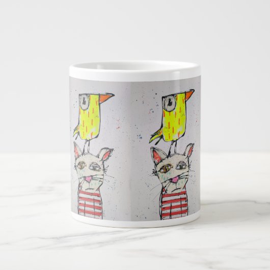 Puddy Cat & Canary Jumbo Tasse (Vorderseite)