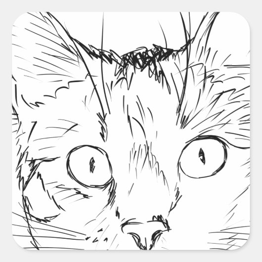 Puddy Cat Quadratischer Aufkleber (Vorderseite)