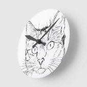 Puddy Cat Runde Wanduhr (Winkel)