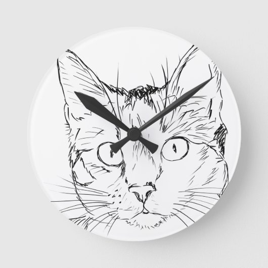 Puddy Cat Runde Wanduhr (Vorderseite)