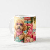 Pudel am Strand Kaffeetasse (Vorderseite Links)